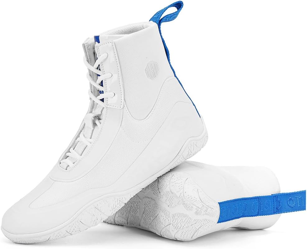 Wrestling Shoes Mens Pro Boxing Fitness Shoes High Top Powerlifting Bodybuilding Boots for Gym, Trainning