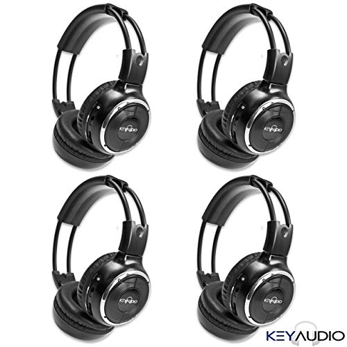4 Pack of Wireless Infrared Two-Channel Foldable Headphones Universal Rear Entertainment System Infrared