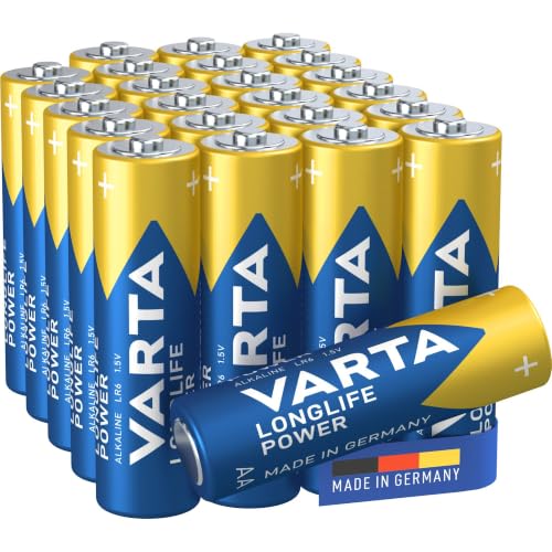 VARTA Batterien AA, 24 Stück, Longlife Power, Alkaline, 1,5V, für Spielzeug, Funkmäuse, Taschenlampen, Made in Germany