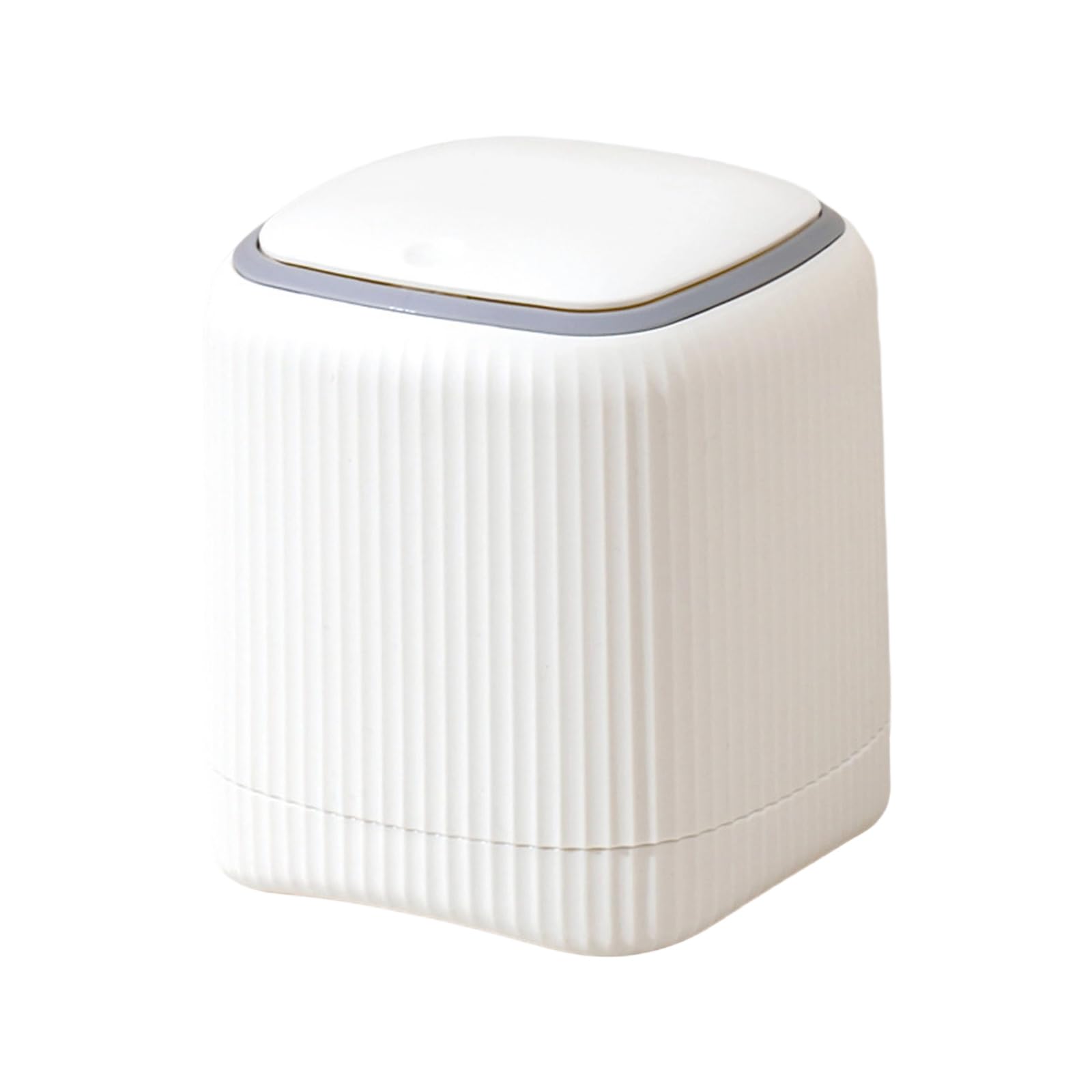 Tsophreniq Portable Small Trash Bin with Securely Lid Control for Car Desk Nightstands Desktop Trash Can