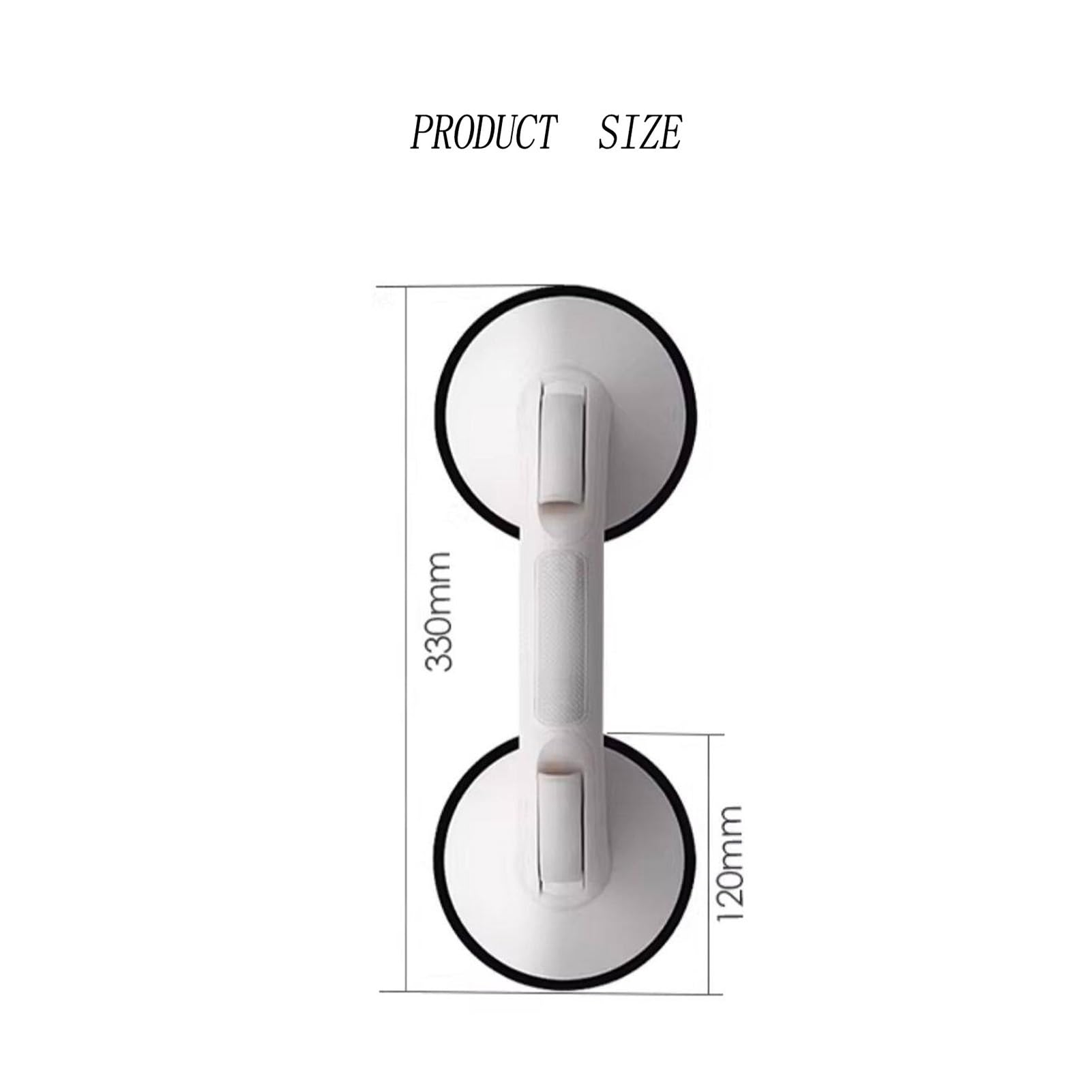 Barras de agarre con ventosa, diseñadas for bañeras y duchas, agarraderas de seguridad for baños, no requiere perforación, desmontables(White)