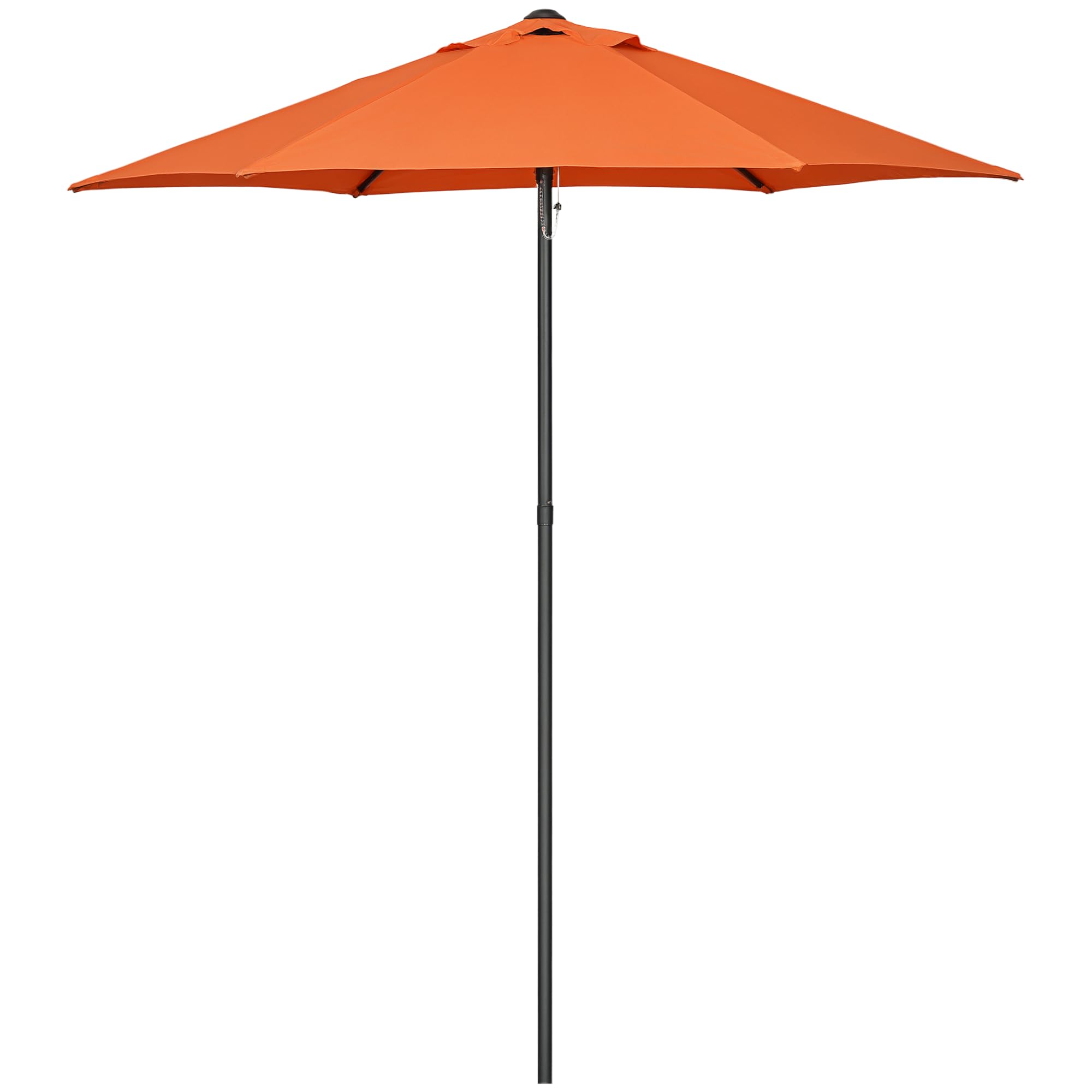 Outsunny Unisex Orange 2M Parasol Patio Umbrella, Outdoor Sun Shade With 6 Ribs In