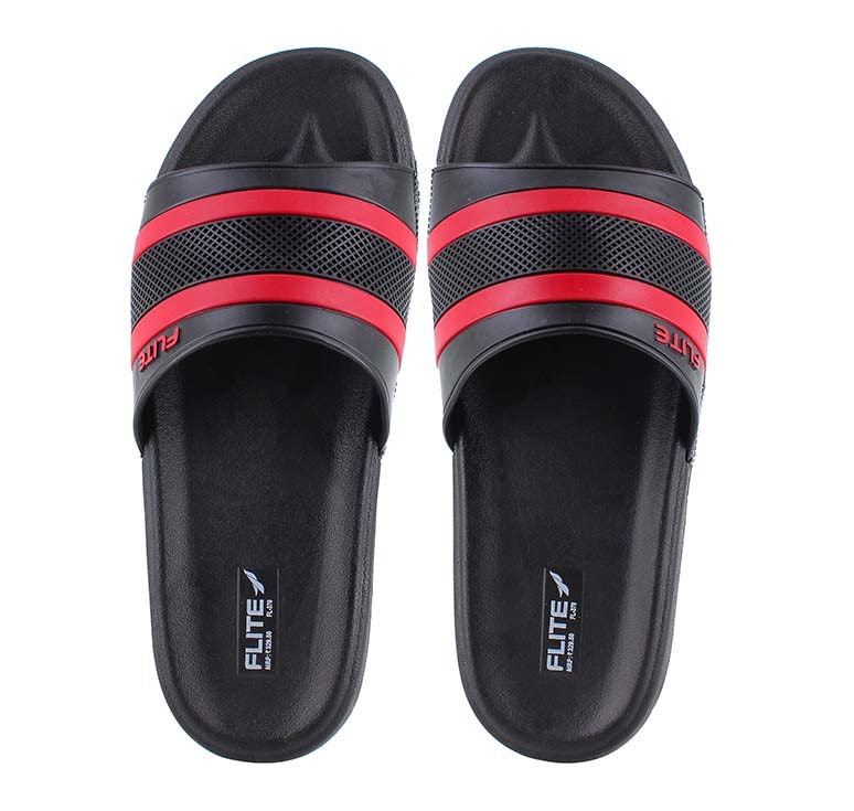 Image of FLITE Men Slippers /Men's Slides /Men's Flip Flop /Daily Use Slide (RED, numeric 9)