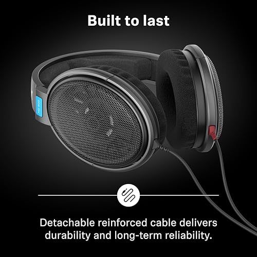 Image of Sennheiser HD 600 Open‑Back Hi-Res Audiophile Headphones,German‑Irish Craftsmanship, Optimised Airflow Control, Wide Frequency Response, Detachable Cable,Rich Bass, Comfort-Fit for Gaming, 2Y Warranty