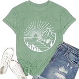 Summer Casual Outdoor Nature Hiking Mountain Adventure Workout Natural Palm Pine Tree Sunrise Sunshine Girl...