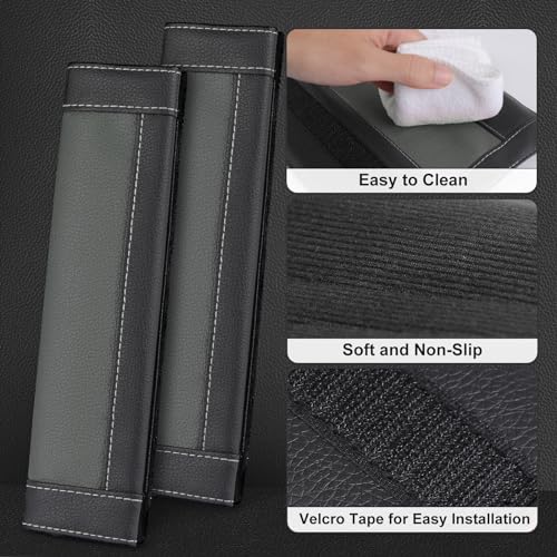 Image of SEG Direct Black and Gray Seat Belt Pads Pack of 2