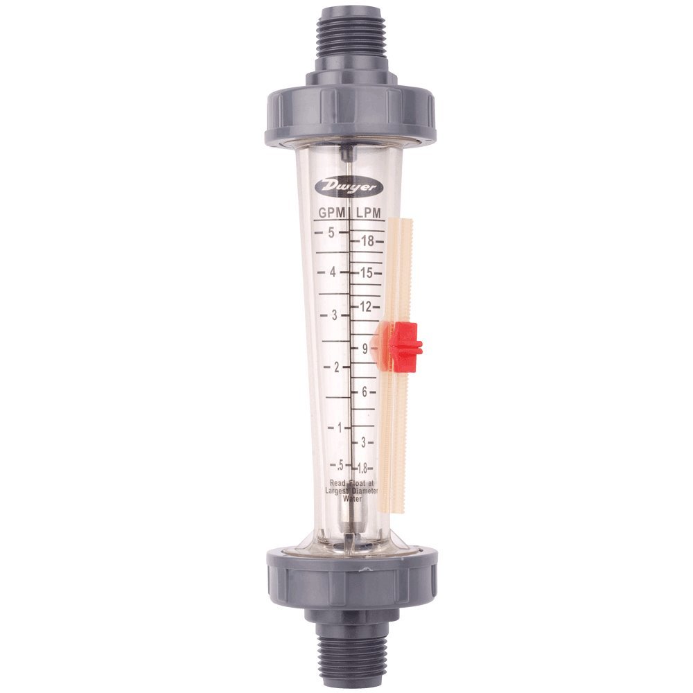Dwyer® Polycarbonate Flowmeter, LFMD-11-C2, 1-10 GPM (4-40 LPM) Water, 3/4