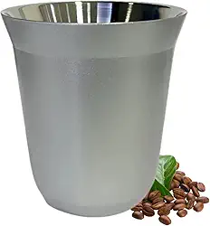 Copo de Café Espresso Inox 160ml – Parede Dupla Isotérmica Reutilizável e Resistente, Ideal para Café, Chá e Bebidas Quentes ou Frias (Prateado)