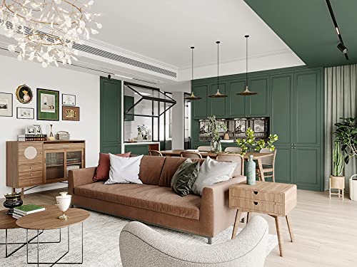 Dimoon 118''X17.7'' Green Peel And Stick Wallpaper Contact Paper Modern Self Adhesive Wall Paper Removable Renter Friendly Textured Solid Color Shelf Cabinet Vinyl Roll thumb #6