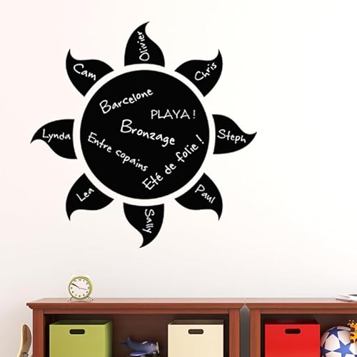 Ardesia - Adesivo da parete con motivo sole altezza 100 x larghezza 100 cm