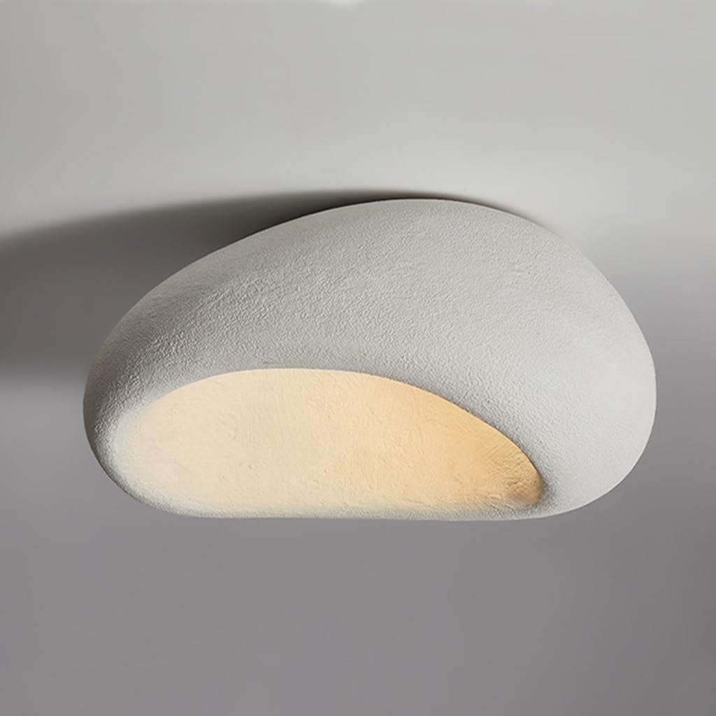 KXEcoLife Creative Simulated Stone Pendant Light, Resin Ceiling Fixture E27, Modern Chandelier for Dining Room, Living Bedroom - Stylish Lamp (A, 40)