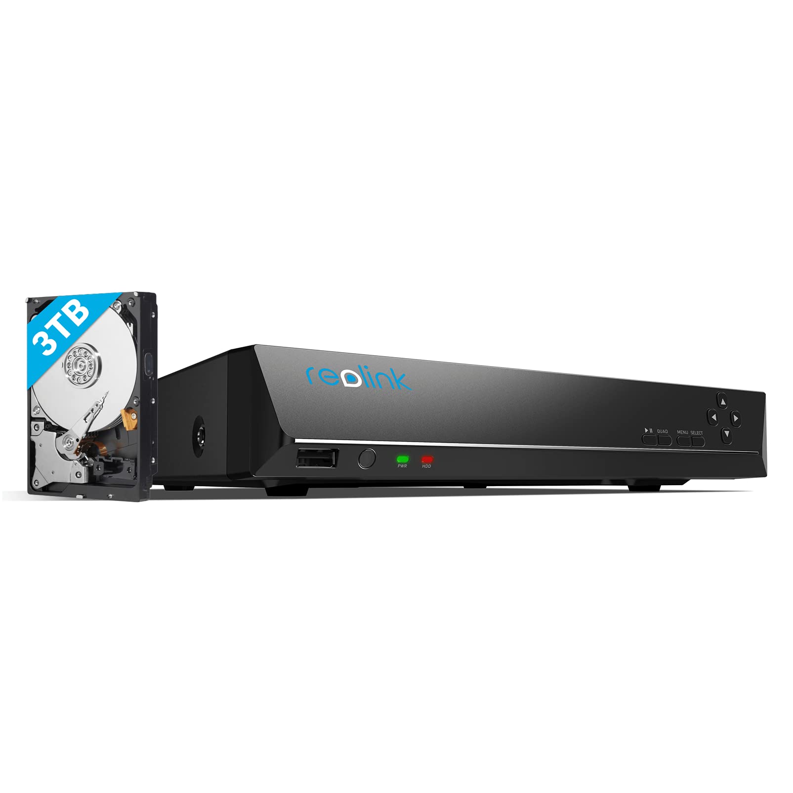 Reolink 16CH 4K PoE NVR Überwachungssystem Rekorder mit 4TB HDD, Videoüberwachung für IP Kamera Haus, Innen, Außen Sicherheit. Unterstützt 16MP/12MP/4K/5MP Reolink Kameras, RLN16-410 (Generalüberholt)