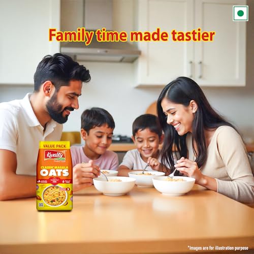 Image of Kwality Classic Masala Oats 500g | Healthy Breakfast | High Fiber & Protein | Ready-to-Cook | Spicy Flavor