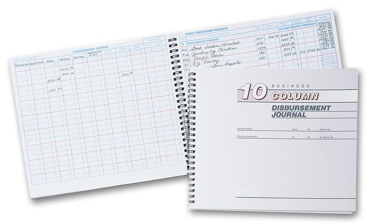 NEBS Cash Receipts Journal 10 Column Disbursement Journal 10 x 8 1/2"
