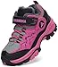 Mishansha Scarpone Trekking Bambini Antiscivolo Scarponi da Montagna Ragazzi Scarpa da Escursionismo Ragazze Leggeri Scarpe Invernali Viola Gr.33