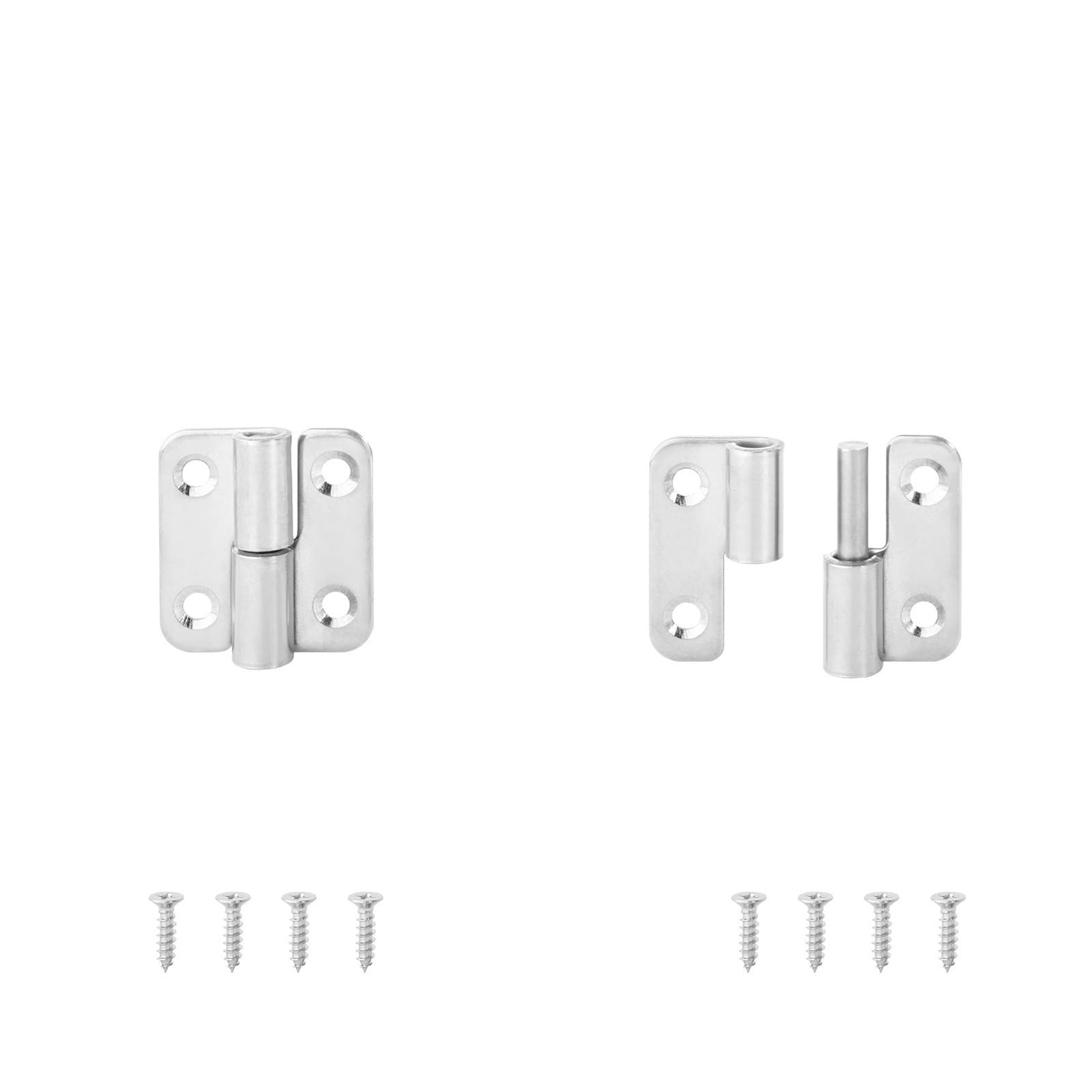 Window Hinge 2PCS Stainless Steel Detachable Hinge 270 Degree Black Removable Wooden Furniture Door Hinges for Cabinet Cupboard Closet Box for Cabinet, Door, Window(StainlessSteel37mm R)