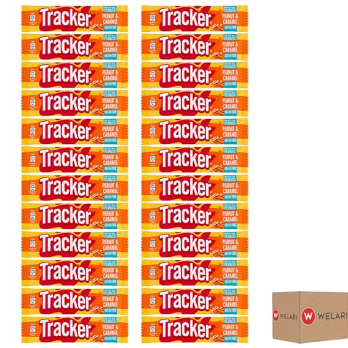 Tracker Chocolate Peanut Caramel Bar 37g Pack of 24 Vegeterian Toffee Cereal Oats Roasted Nuts Nutrition Protein High in Fibre Healthy Snack with Welari Thank You Card | (24pack) (888g) - Image 4