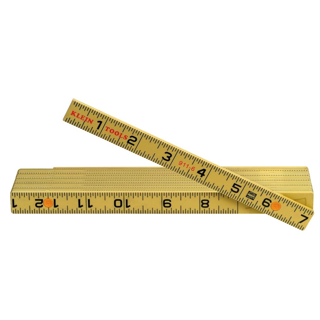Klein Tools 911-6 Folding Ruler 6-Foot, Durable Fiberglass, Outside Reading