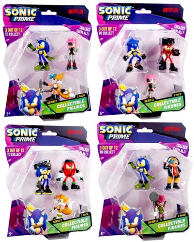 Sonic Prime: Figure Blister 3Pack - Netflix Series Licensed Boys & Girls Collectible Characters Figurines