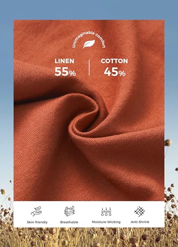 Image of Willit Women Linen Pants Wide Leg Casual Palazzo Pants Cotton Linen Lounge Beach Summer Pants with Pockets 29 inch /31 inch / 33 inch