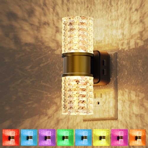 Image of L LOHAS LED Night Light, Night Lights Plug into Wall, 10-Color RGB Change Nightlights,10 /50 /100LM Adjustable Automatic Nightlights Pulg in with Dusk to Dawn Sensor for Room Bathroom Hallway