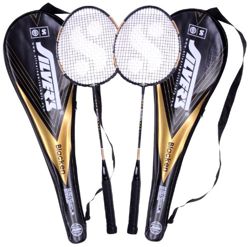 Image of Silver's Aluminium Blacken 2 Racquets With Cover Badminton Racquet