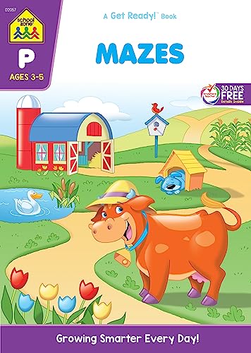 School Zone – Mazes Workbook – Ages 3 to 5, Preschool to Kindergarten, Maze Puzzles, Wide Paths, Colorful Pictures, Attention to Detail, Problem-Solving, and More (School Zone Get Ready!™ Book Series) School Zone – Mazes Workbook – Ages 3 to 5, Preschool to Kindergarten, Maze Puzzles, Wide Paths, Colorful Pictures, Attention to Detail, Problem-Solving, and More (School Zone Get Ready!™ Book Series)