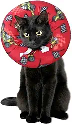 Colar Elizabetano Disco Para Gatos Cone Cirurgico Ajustavel Tecido