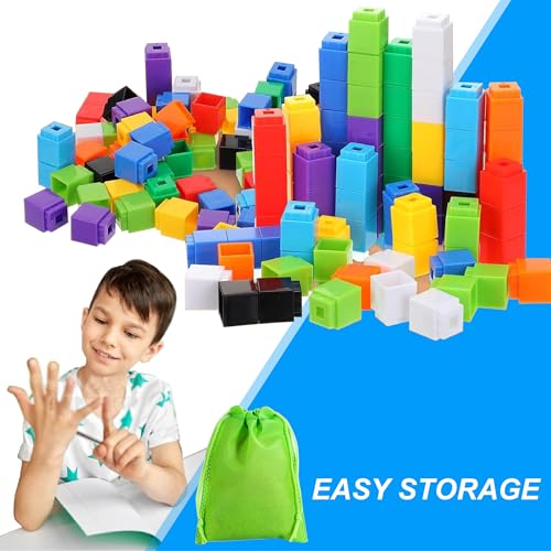 Math Manipulatives Number Blocks Toys For Kids 300 Cubes, Educational Counting Toys Classroom Learning Supplies, Preschool Plastic Counting Blocks for Kindergarten Homeschool Learning, Kids Ages 3+ - Image 7