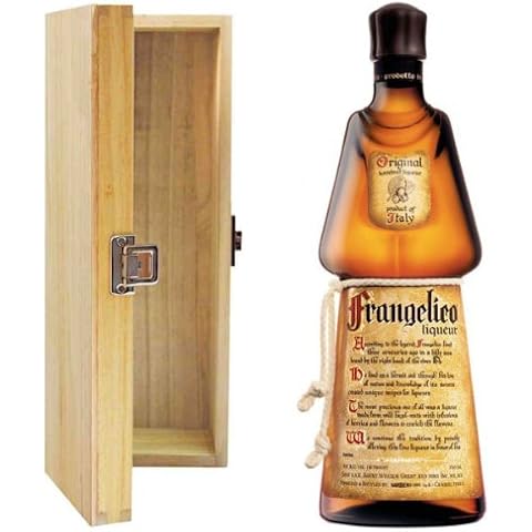 Frangelico Hazelnut Liqueur in Tung Wood Gift Box with Hand Crafted Gifts2Drink Tag Cover