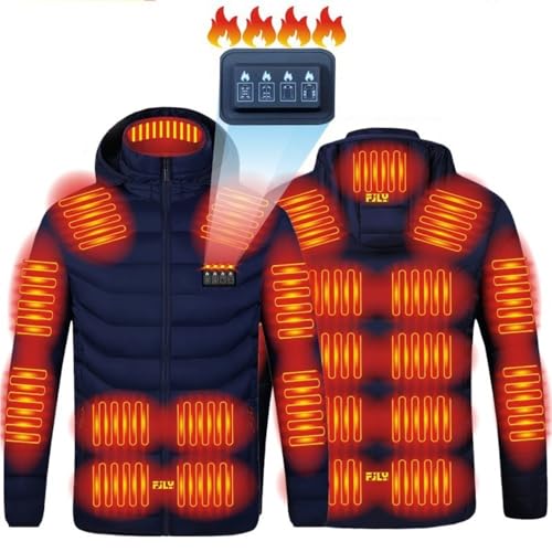 Abrigo con Calefacción USB - Chaqueta con 21 Zonas de Temperatura, Chaleco Cálido con Capucha para Hombres y Mujeres, para Pesca, Motocicleta