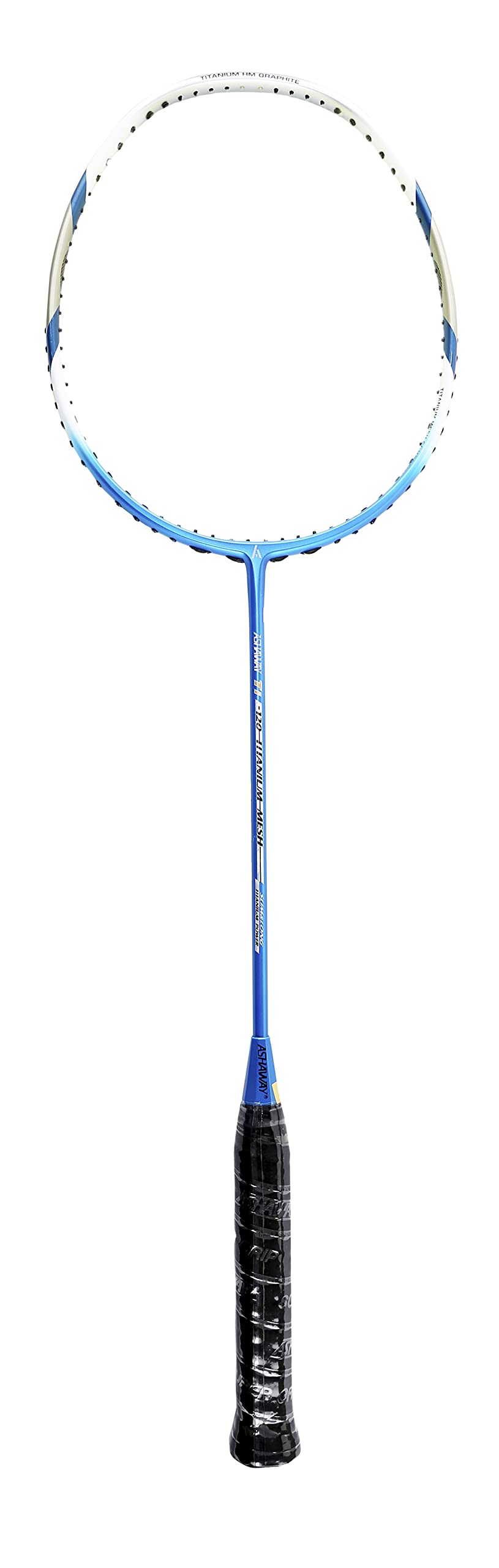 Ashaway Ti 120 Badminton Racket | Unstrung | 84g | Up to 30 LBS | Even Balanced (Blue)-image-42