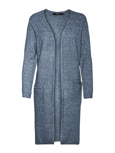 VERO MODA Damen VMDOFFY LS Long Open Cardigan GA NO, Navy Blazer/Melange, XXL – Ansicht 1