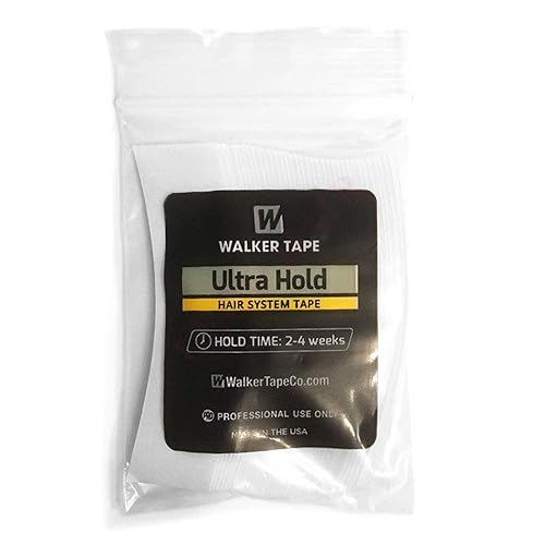 Ultra Hold - Cinta adhesiva de doble cara azul para el cabello, soporte adhesivo impermeable para cabello humano, hombres y mujeres, extensiones de