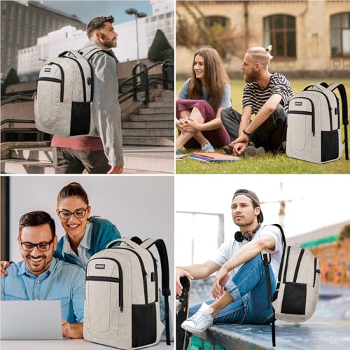 Image of ZUBOND Backpack for Men and Women, School Backpack for Teen Boys, Business Travel 15.6 Inch Laptop Backpack with USB Charging Port, Water Resistant Slim Sturdy College Computer Bag Gift