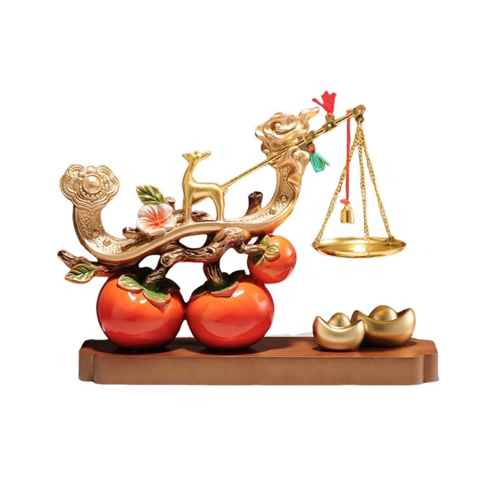 zhuyanbo007 Desk Statue, Lucky Persimmon Tree Ornament - Home Decor Gift for Housewarming(L)