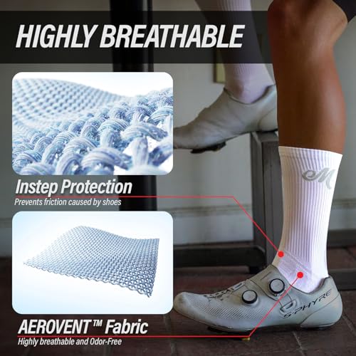 Bike PRO Compression Cycling Socks 1/2/3 Pairs, Crew Hiking Running Athletic Socks2