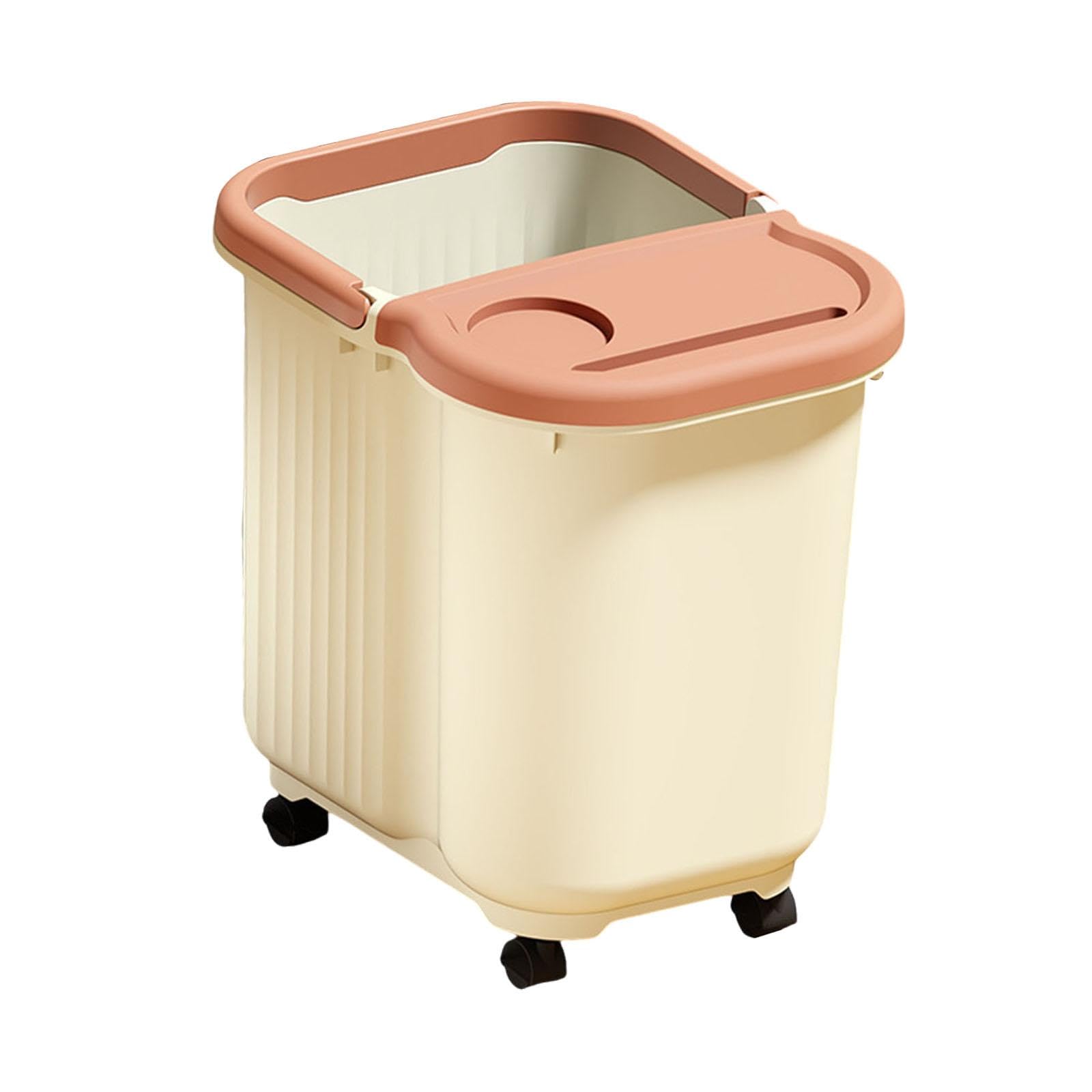 Vaschetta per Pedicure con Vaschetta Grande, Punti Massaggianti per I Piedi, in Materiale PP con Manico Antiscivolo, Adatta per Uso Domestico Fa, Beige, L with Wheels