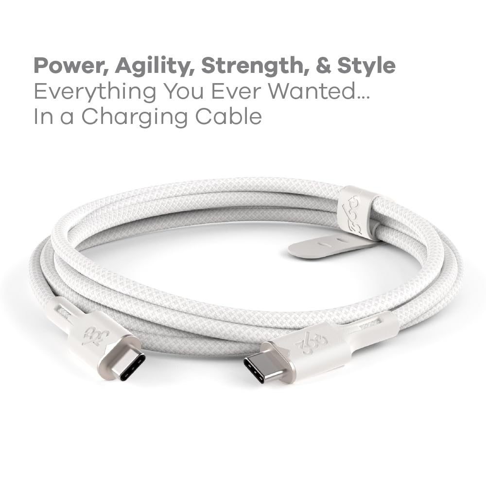 360 Electrical USB-C to USB-C Charging Cable – 5ft, Tangle-Free, Fast Charge Compatible, Ultra-Flow™ Braided, Durable Design