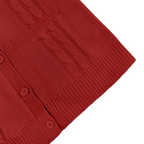 Girls' Cardigan Sweater Long Sleeve Button Down Knit Sweater with Pockets School Uniform Outerwear 4-13 Years4