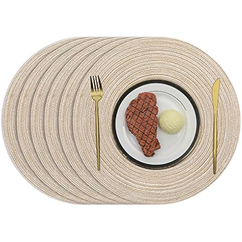 Pauwer 38cm Woven Round Placemats Set Cover