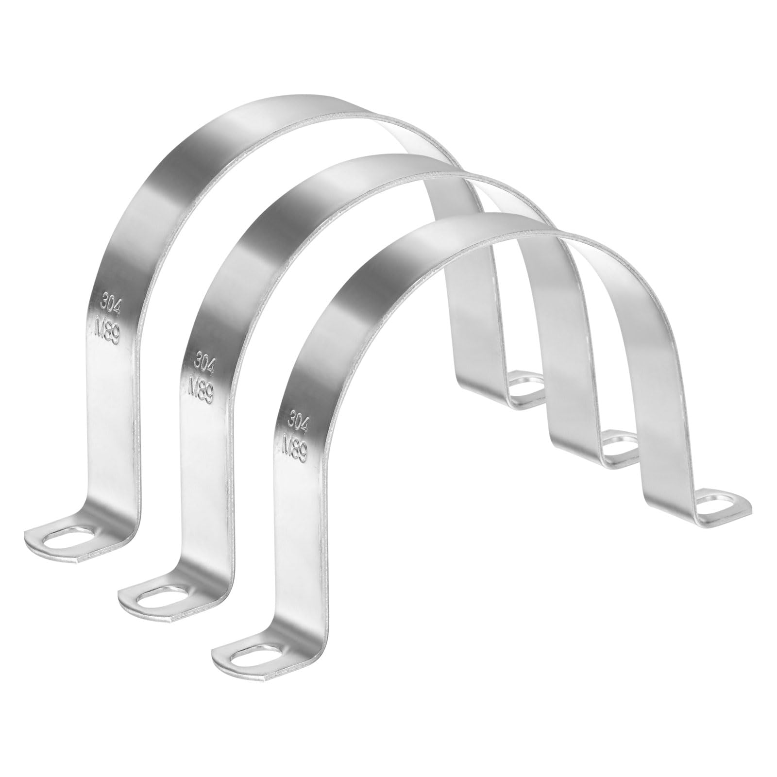 M METERXITY 3-Pack Conduit Clamps 3-1/2in, U-Tube Tension Clips, Silver
