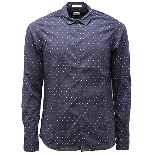 Camicia uomo blue white idéale pour le bureau et les soirées élégantes en ville