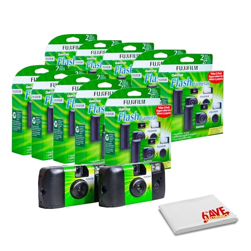 FUJIFILM QuickSnap Flash 400 �g���̂ăJ���� �t���b�V���t�� (10x 2�p�b�N) �}�C�N���t�@�C�o�[�N���[�j���O�N���X�t��