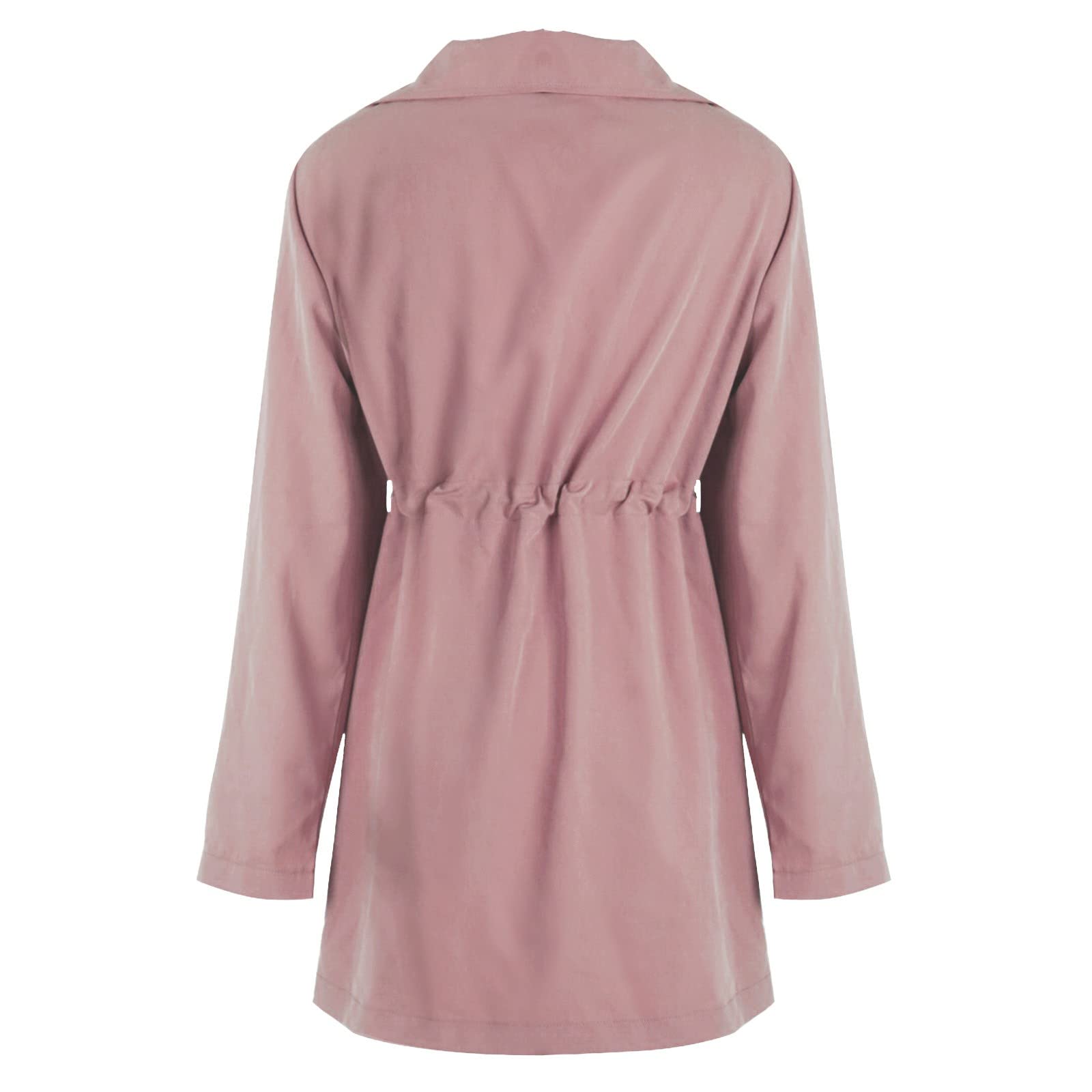 Generisch Giacca invernale da donna con coulisse, stile classico, scollo a V, cappotto sottile con trench senza cappuccio