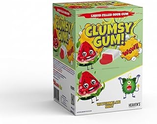 Glumsy Gum! Watermelon Flavored Gum, Sour Liquid Gum, 100 Count