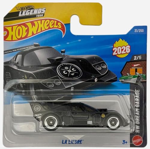 Hot Wheels - LA LIEBRE - JJH36 - HW Dream Garage 2/5 - Short Card - Negro Legends Tour Ganador 2024 - Modelo oficial - Mattel 2026 (31/250) - 1:64