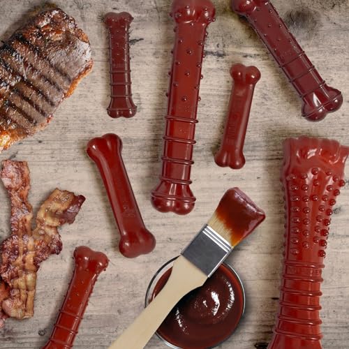 Nylabone, Basted Blast, Extrem starker Kaueffekt, Hundespielzeug aus Nylon, Knochenform, Haltbarer Kauknochen, Geschmack: Speck und Steak, Klein, Für Hunde bis 11 kg, 2er Pack