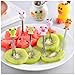 Fruit Fork, Cute Set of 6 Fruit Forks with Holder Stainless Steel Food Pick Forks for Kids Home (Fruit)