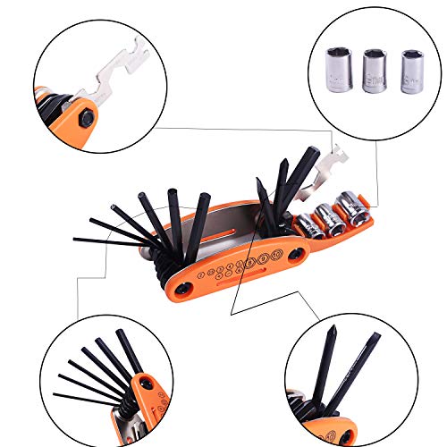 Image of Saddle Bag Bike Repair Tool Kits - Bicycle Tool Set with Bicycle Seat Packs and Bike Multi Function Tool Chain Tool Bike Tire Tool. 6 Month Warranty